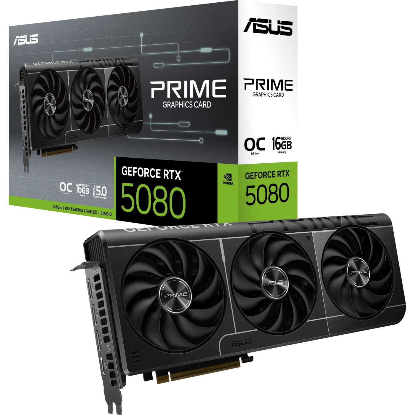 Видеокарта ASUS RTX 5080 16GB PRIME EVO OC (PRIME-RTX5080-O16G-EVO) (GDDR7, 256 bit, PCI-E v5.0 x16)