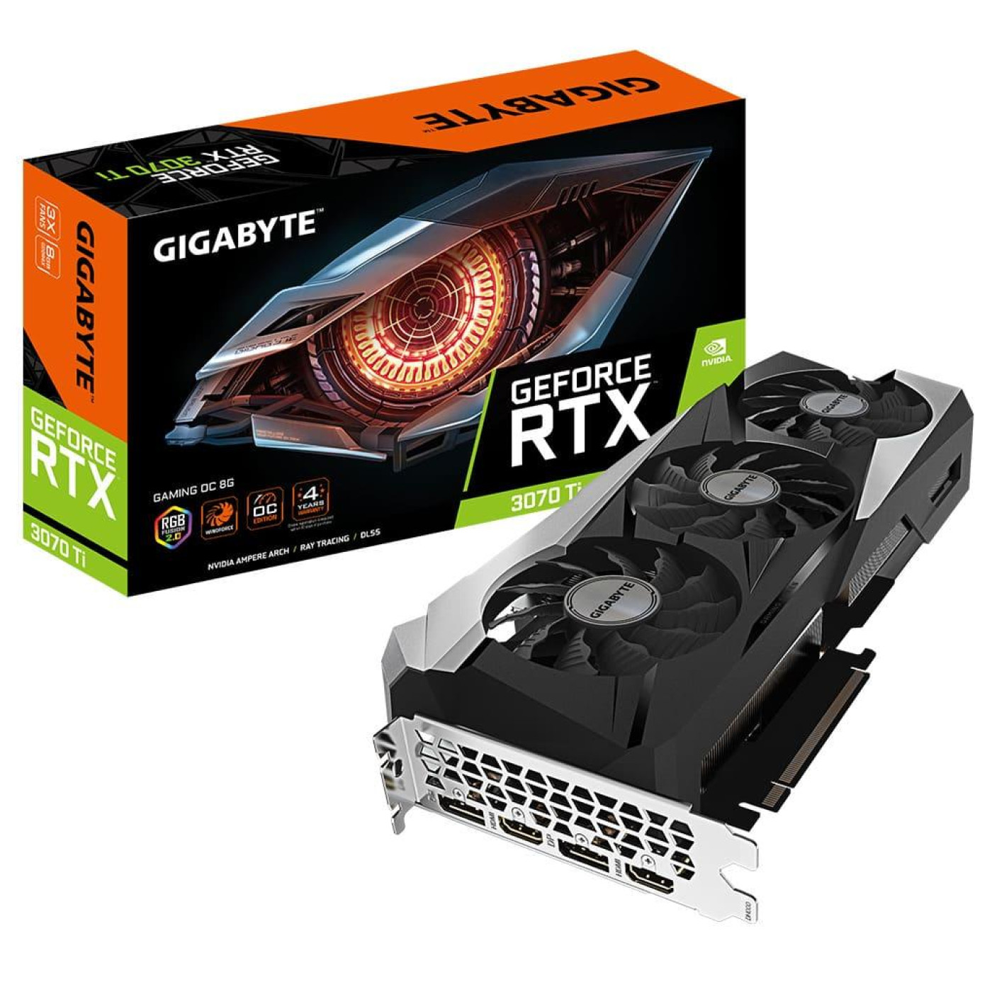 Видеокарта Gigabyte RTX 3070Ti 8Gb Gaming OC (GV-N307TGAMING OC-8GD) (GDDR6X, 256 bit, PCI-E v4.0 x16) Б/у
