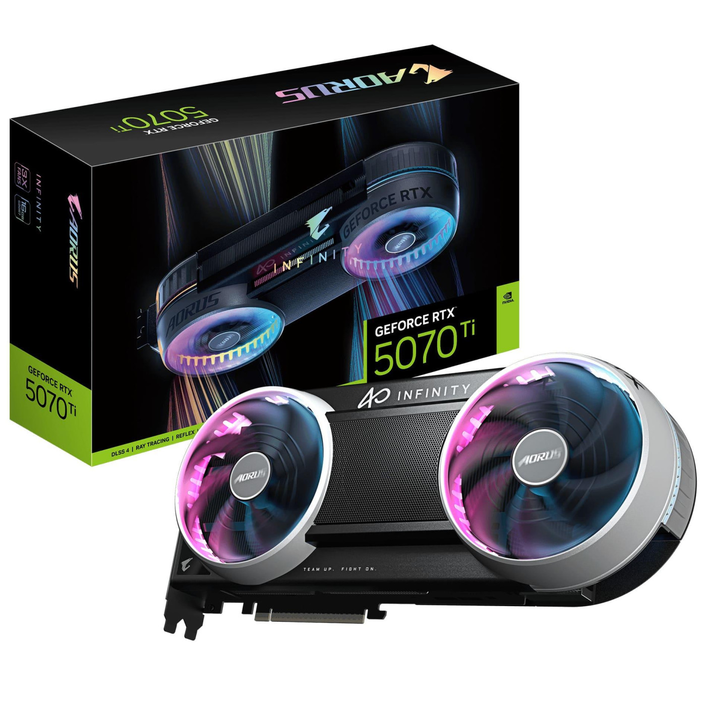 Відеокарта GIGABYTE RTX 5070 Ti 16GB AORUS INFINITY (GV-N507TAORUS IF-16GD) (GDDR7, 256 bit, PCI-E v5.0 x16)