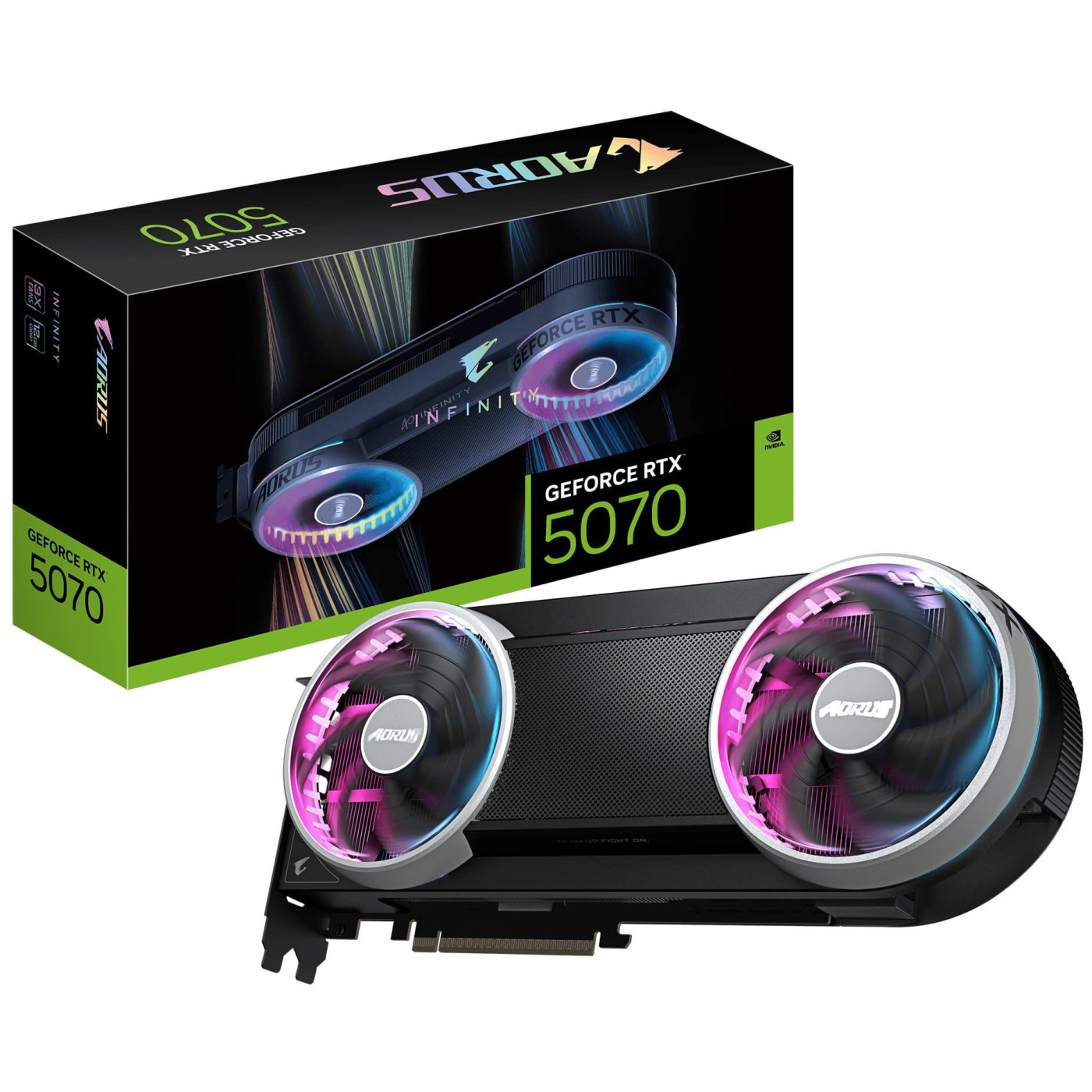 Відеокарта GIGABYTE RTX 5070 12GB AORUS INFINITY (GV-N5070AORUS IF-12GD) (GDDR7, 192 bit, PCI-E v5.0 x16)