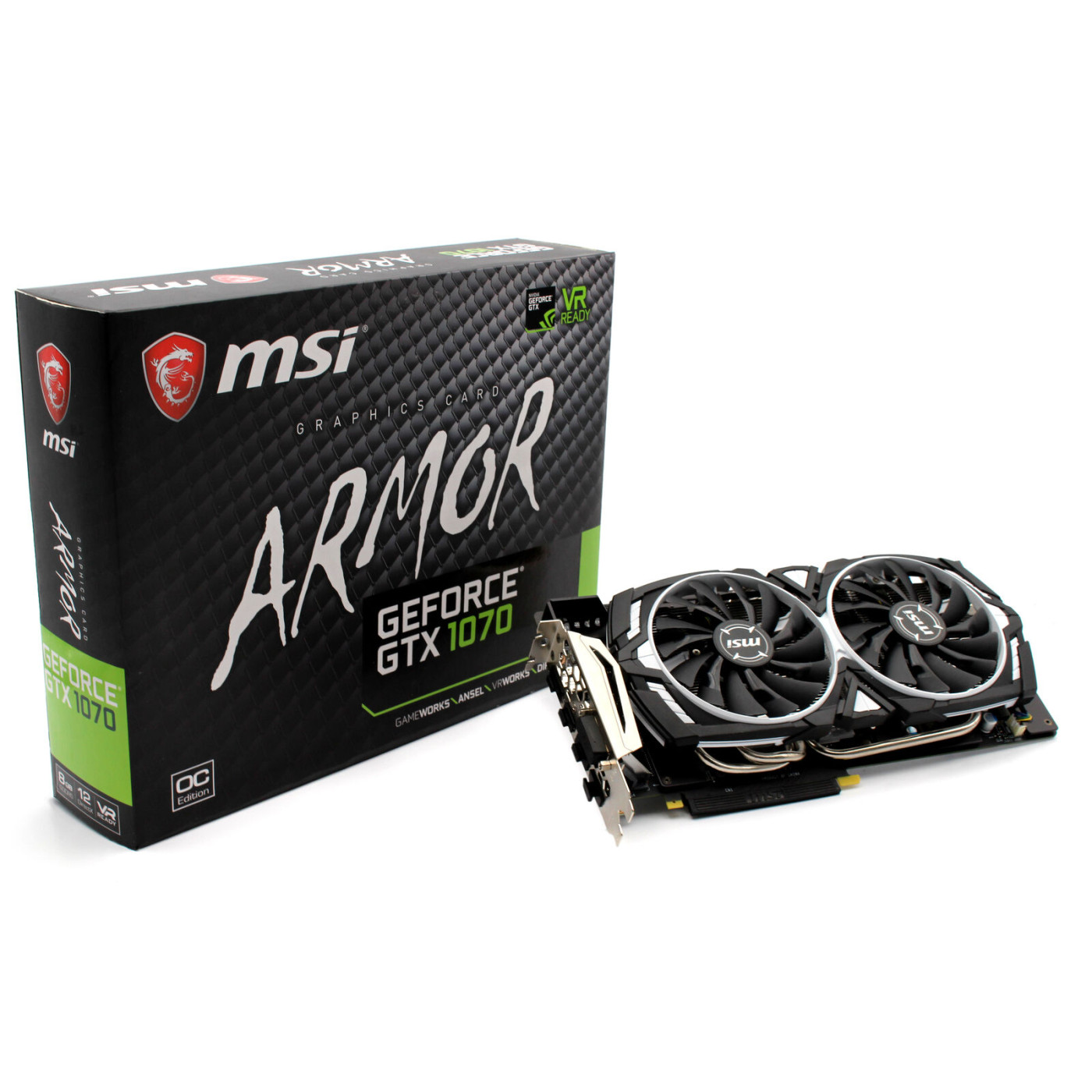 Відеокарта MSI GTX 1070 8Gb Armor OC (GTX 1070 ARMOR 8G OC) (GDDR5, 256 bit, PCI-E v3.0) Б/в