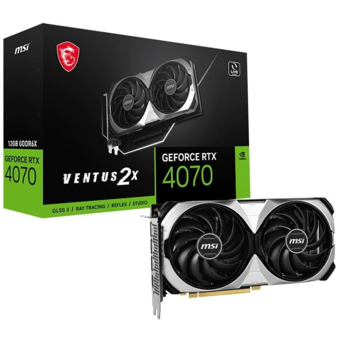 Видеокарта MSI RTX 4070 12GB VENTUS 2X E1 (RTX 4070 12GB VENTUS 2X E1) (GDDR6, 192 bit, PCI-E v4.0 x16) Б/у