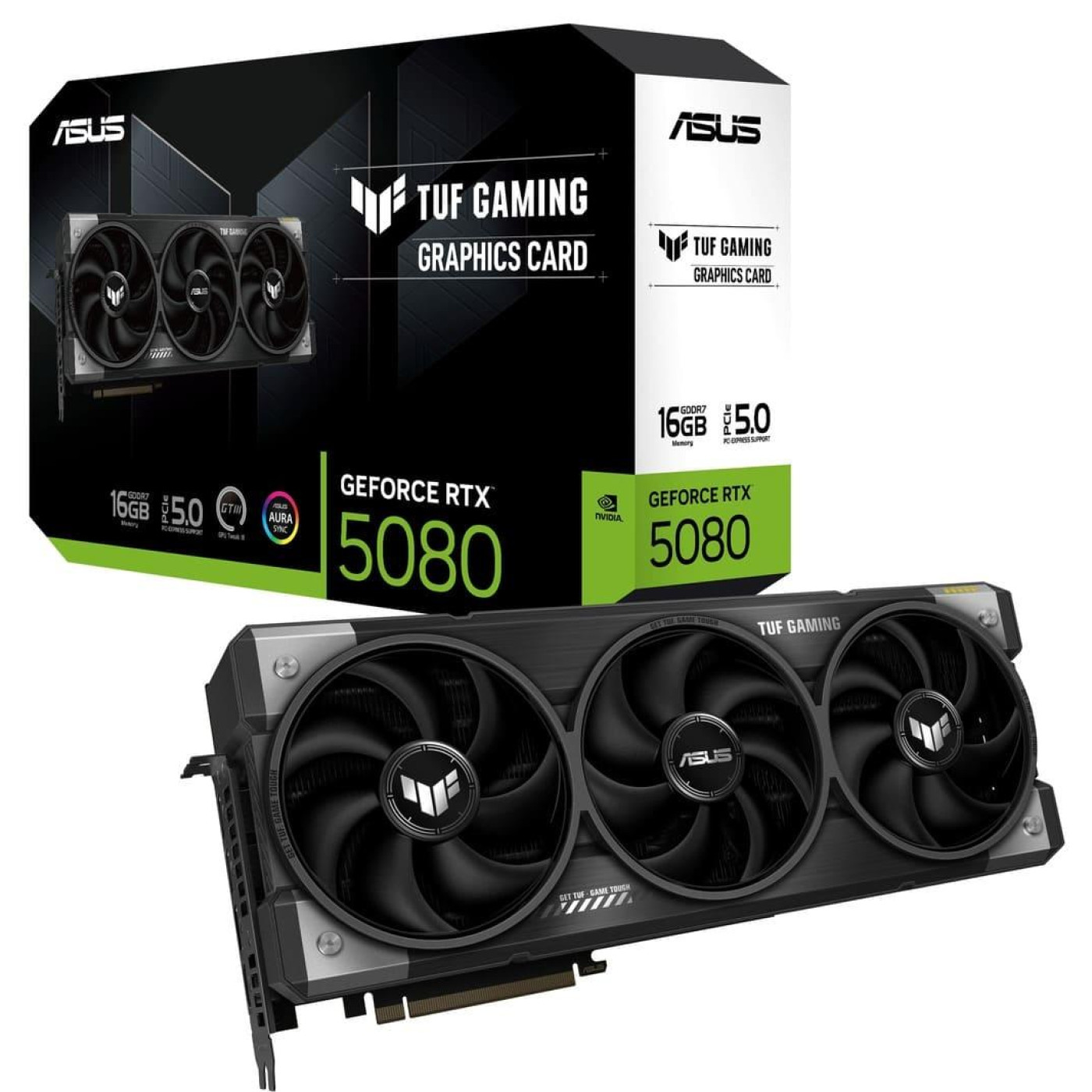 Видеокарта ASUS RTX 5080 16GB TUF Gaming (TUF-RTX5080-16G-GAMING) (GDDR7, 256 bit, PCI-E 5.0 x16)