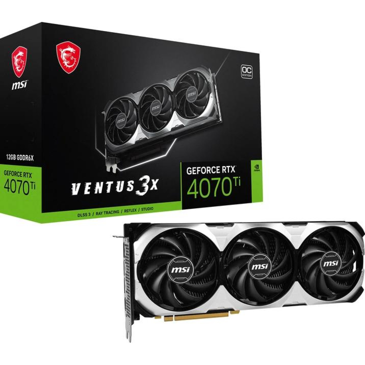Видеокарта MSI RTX 4070 Ti 12Gb VENTUS 3X (RTX 4070 Ti VENTUS 3X 12G) (GDDR6X, 192 bit, PCI-E 4.0 x16) Б/у