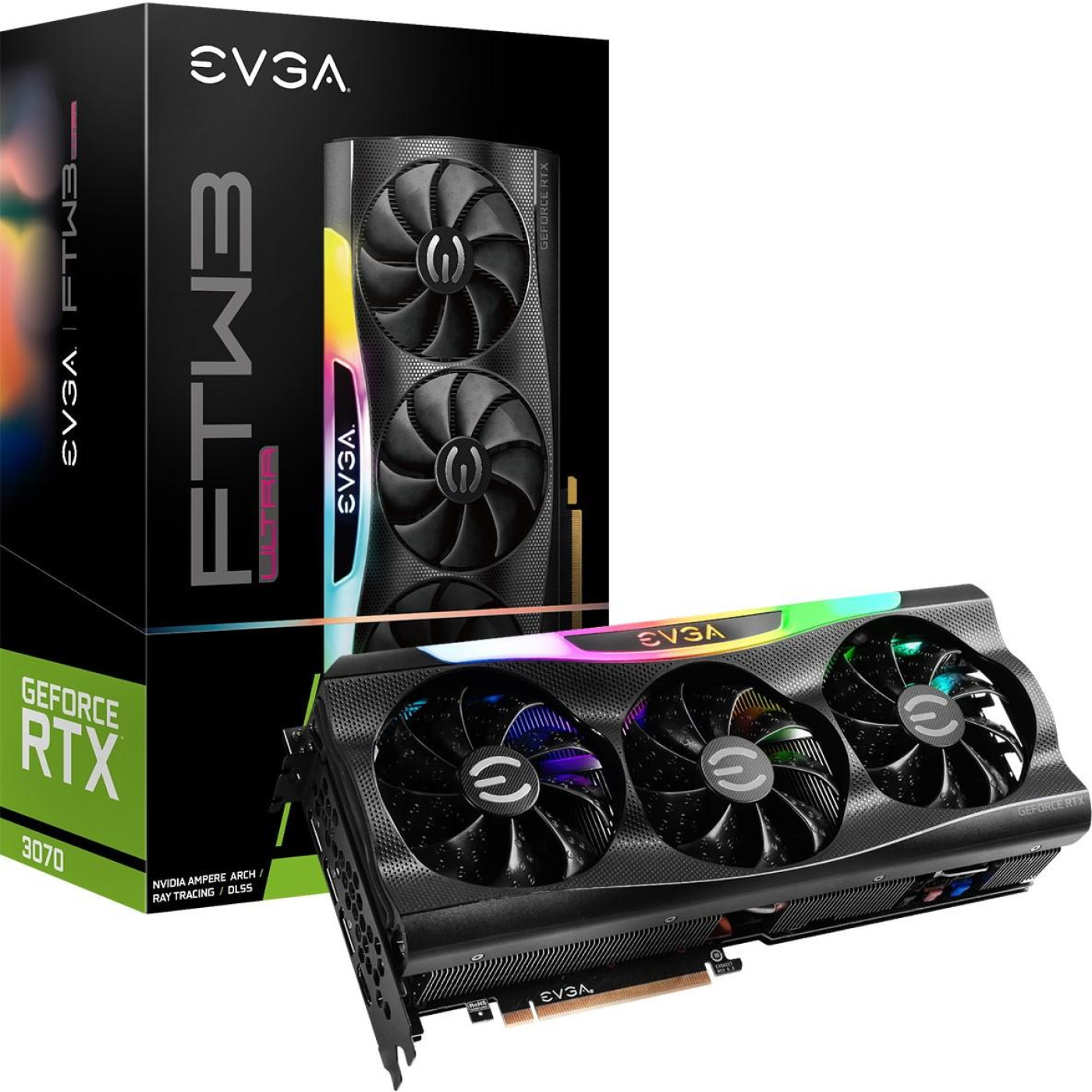 Видеокарта EVGA RTX 3070 8Gb FTW3 Ultra Gaming (08G-P5-3767-KR) (GDDR6, 256 bit, PCI-E v4.0 x16) Б/у