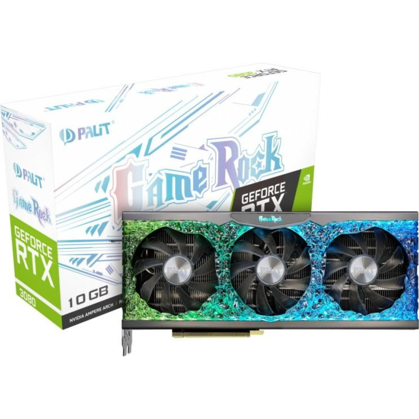 Видеокарта Palit RTX 3080 10Gb GameRock (NED3080U19IA-1020G) (GDDR6X, 320 bit, PCI-E v4.0 x16)