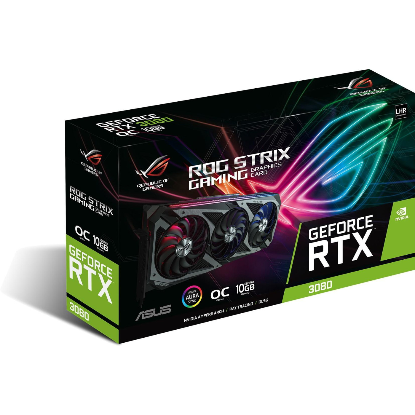 Видеокарта ASUS RTX 3080 10Gb ROG STRIX OC GAMING V2 LHR (ROG-STRIX-RTX3080-O10G-V2-GAMING) (GDDR6X, 320 bit, PCI-E v4.0 x16) Б/у