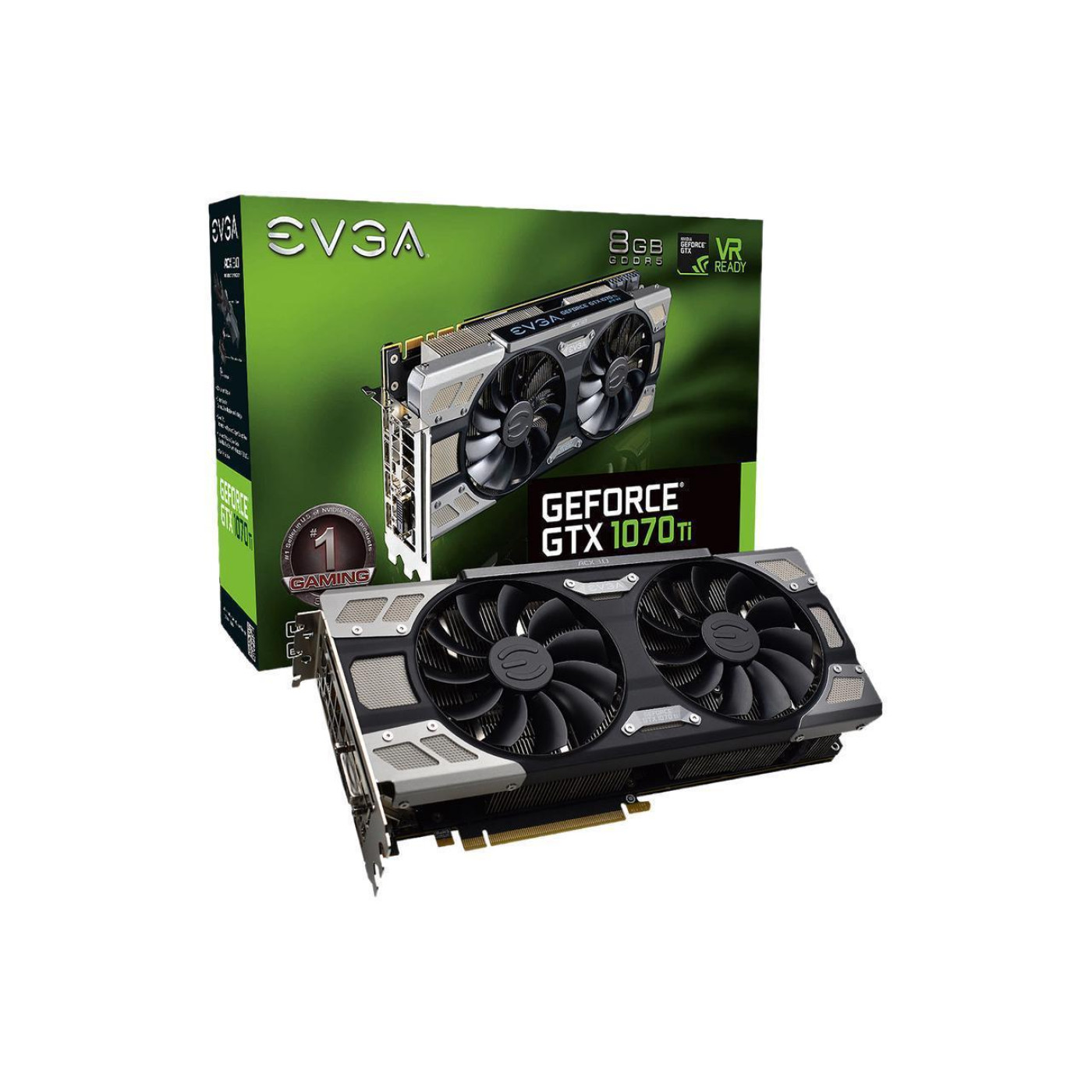 Видеокарта EVGA GTX 1070Ti 8Gb FTW ULTRA Silent gaming (08G-P4-6678-KR) (GDDR5, 256 bit, PCI-E 3.0 x16) Б/у