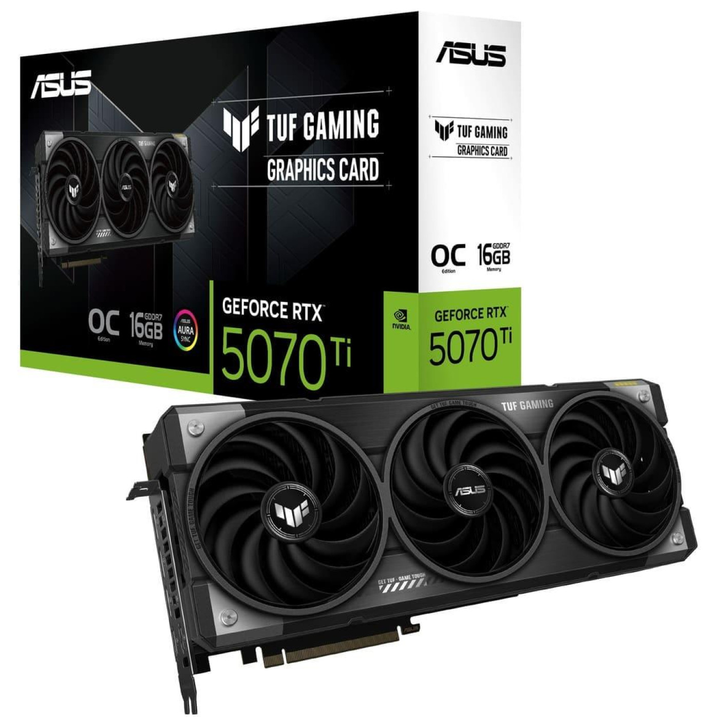 Видеокарта ASUS RTX 5070 Ti 16GB TUF Gaming OC Edition (TUF-RTX5070TI-O16G-GAMING) (GDDR7, 256 bit, PCI-E v5.0 x16)
