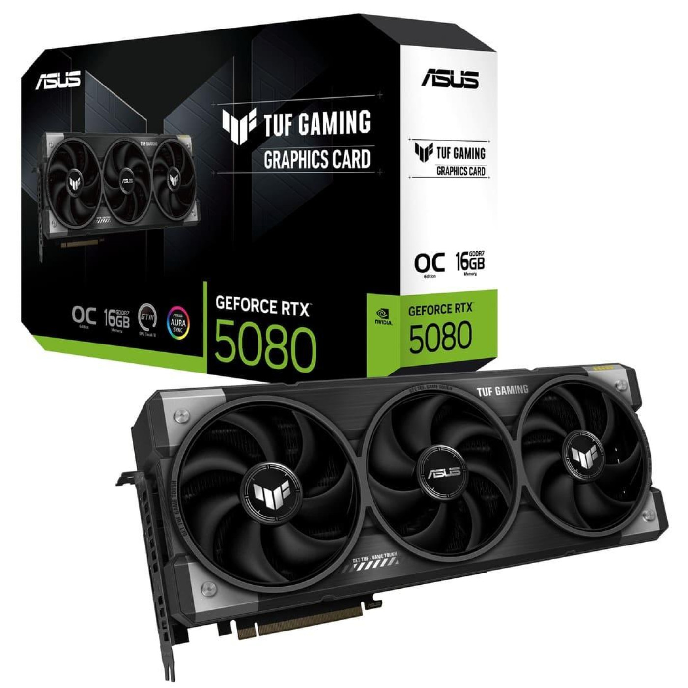 Відеокарта ASUS RTX 5080 16GB TUF Gaming OC Edition (TUF-RTX5080-O16G-GAMING) (GDDR7, 256 bit, PCI-E v5.0 x16)