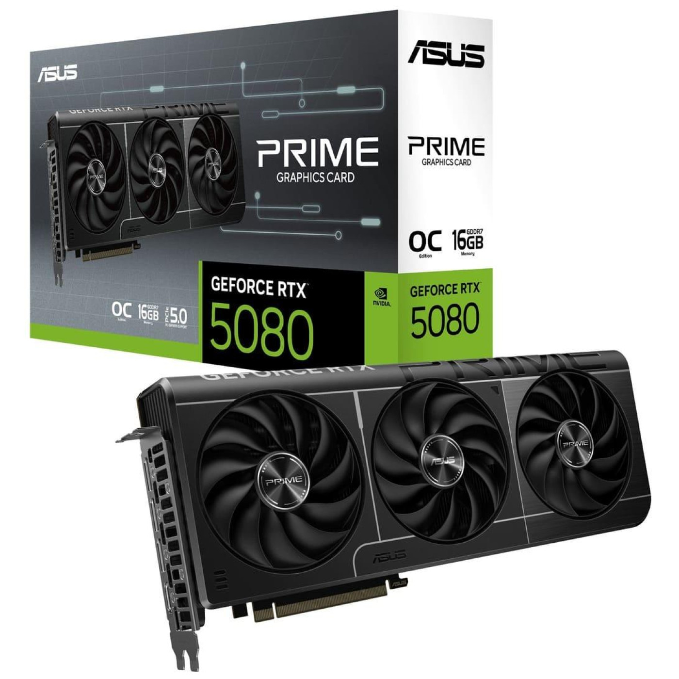 Відеокарта ASUS RTX 5080 16GB PRIME OC Edition (PRIME-RTX5080-O16G) (GDDR7, 256 bit, PCI-E v5.0 x16)