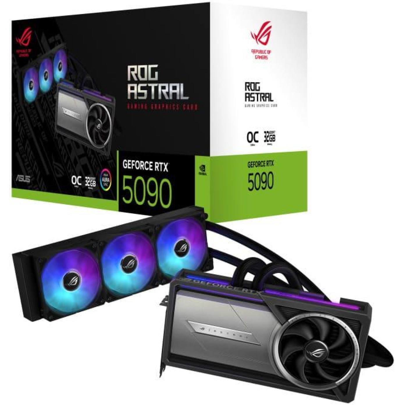 Видеокарта ASUS RTX 5090 32GB ROG Astral LC OC Edition (ROG-ASTRAL-LC-RTX5090-O32G-GAMING) (GDDR7, 512 bit, PCI-E v5.0 x16)