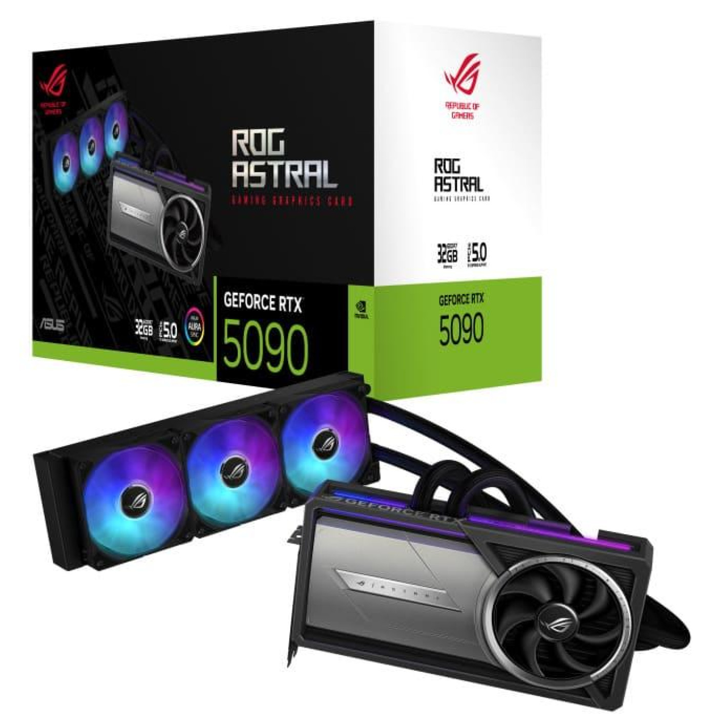 Відеокарта ASUS RTX 5090 32GB ROG Astral LC (ROG-ASTRAL-LC-RTX5090-32G-GAMING) (GDDR7, 512 bit, PCI-E v5.0 x16)