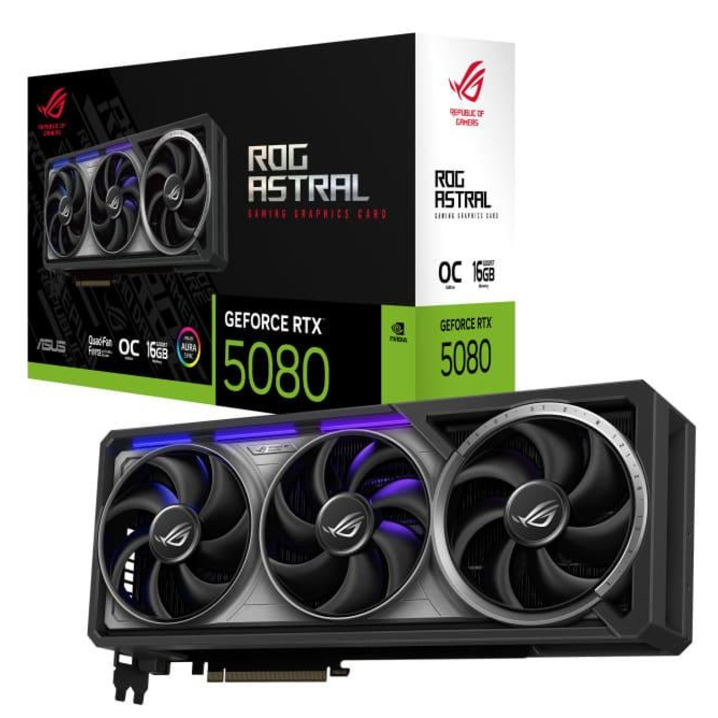 Видеокарта ASUS RTX 5080 16GB ROG Astral OC Edition (ROG-ASTRAL-RTX5080-O16G-GAMING) (GDDR7, 256 bit, PCI-E v5.0 x16) Б/у