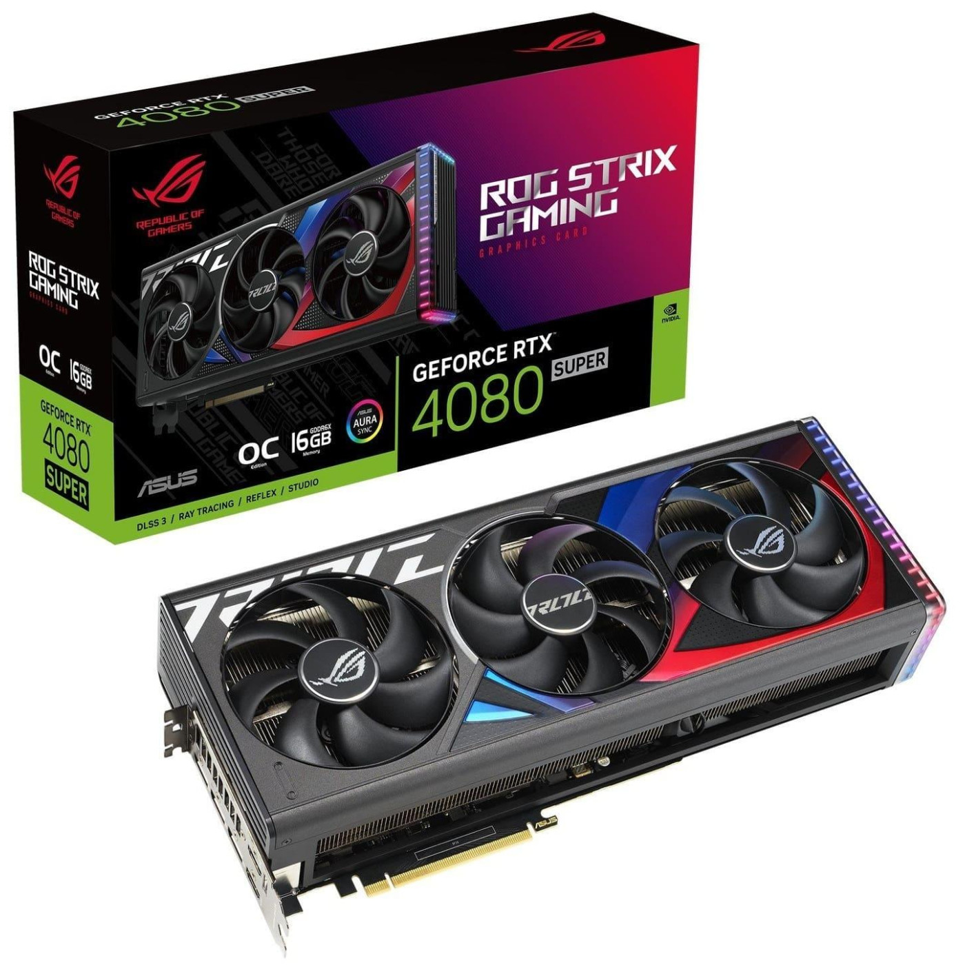 Відеокарта ASUS RTX 4080 SUPER 16Gb ROG STRIX OC (ROG-STRIX-RTX4080S-O16G-GAMING) (GDDR6X, 256 bit, PCI-E v4.0 x16) Б/в