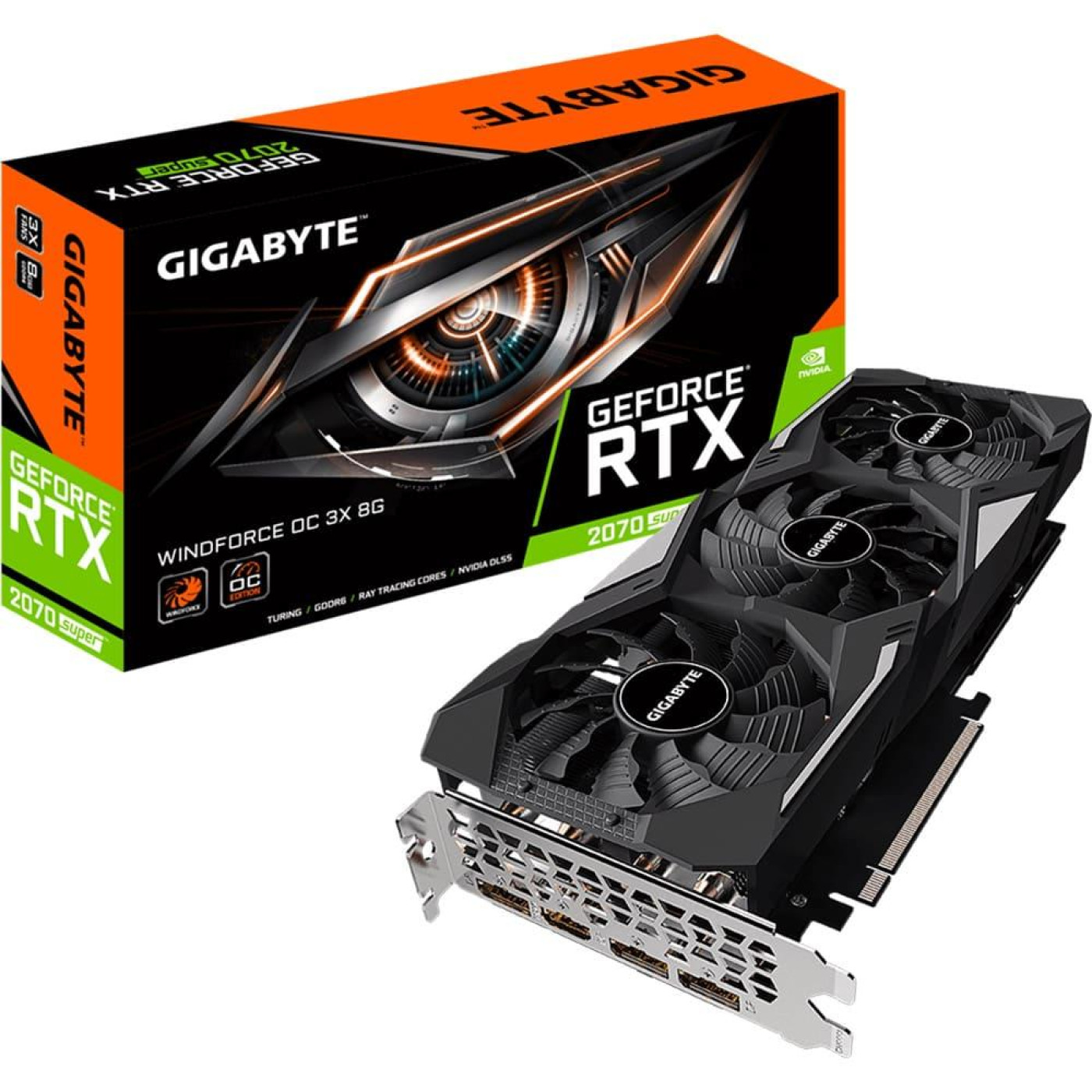 Видеокарта Gigabyte RTX 2070 8Gb Super Windforce OC (GV-N207SWF3OC-8GD) (GDDR6, 256 bit, PCI-E 3.0 x16) Б/у