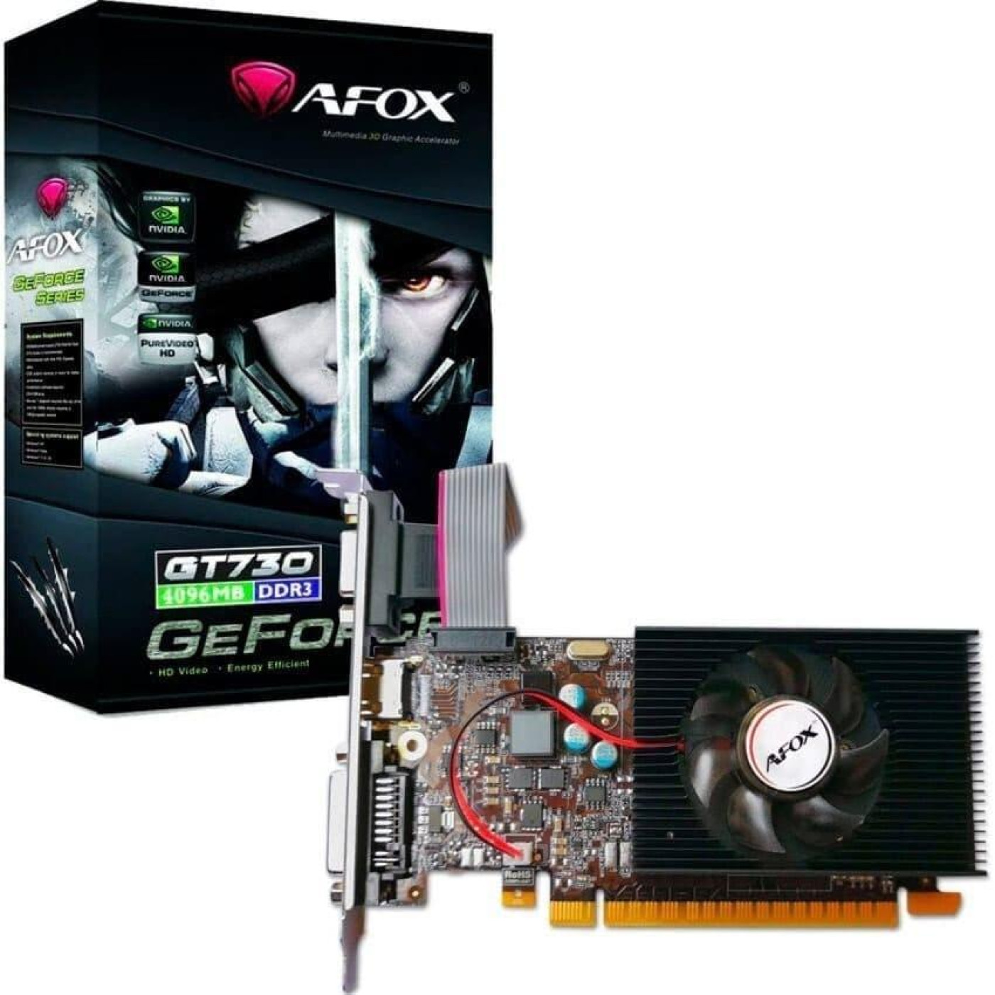 Видеокарта Afox GT 730 4GB DDR3 Low profile (AF730-4096D3L6) (GDDR3, 128 bit, PCI-E 3.0 x16)
