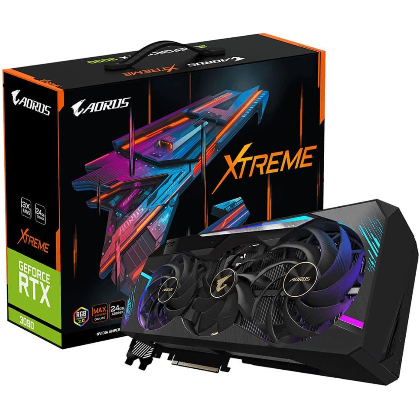 Відеокарта Gigabyte RTX 3090 24G Aorus XTREME (GV-N3090AORUS X-24GD) (GDDR6X, 384 bit, PCI-E v4.0 x16) Б/в