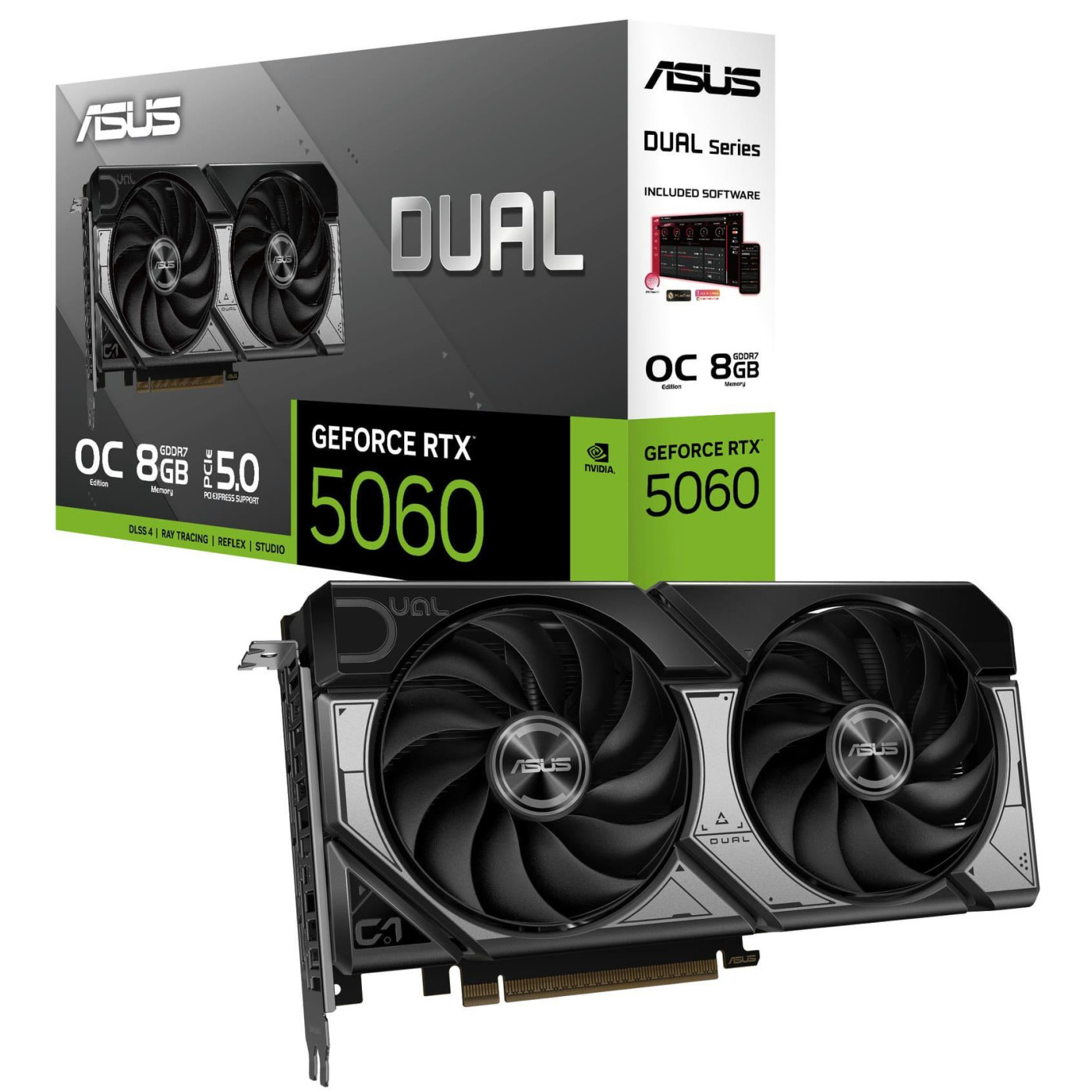 Відеокарта ASUS RTX 5060 8GB Dual OC Edition (DUAL-RTX5060-O8G) (GDDR7, 128 bit, PCI-E v5.0 x16)