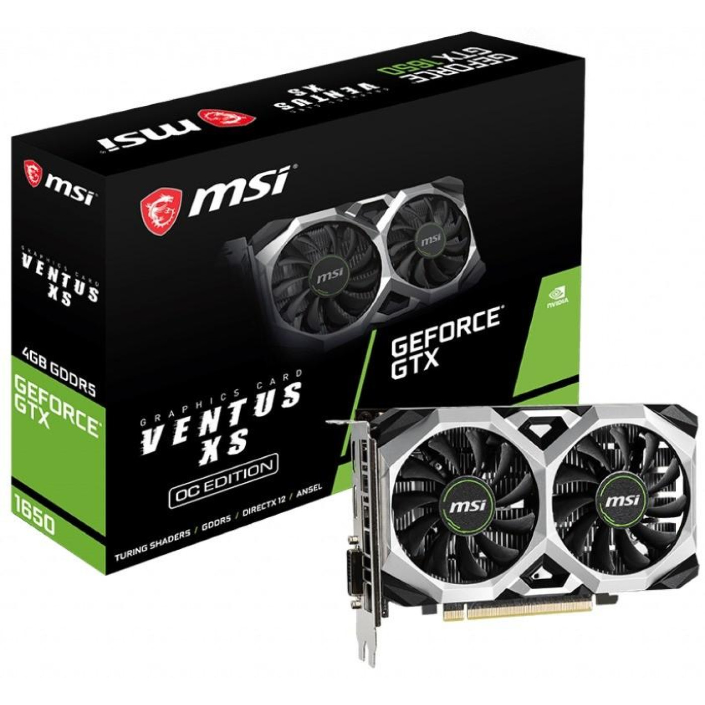 Відеокарта MSI GTX 1650 4Gb Ventus XS OC (GTX 1650 Ventus XS 4G OC) (GDDR5, 128 bit, PCI-E 3.0 x16) Б/в