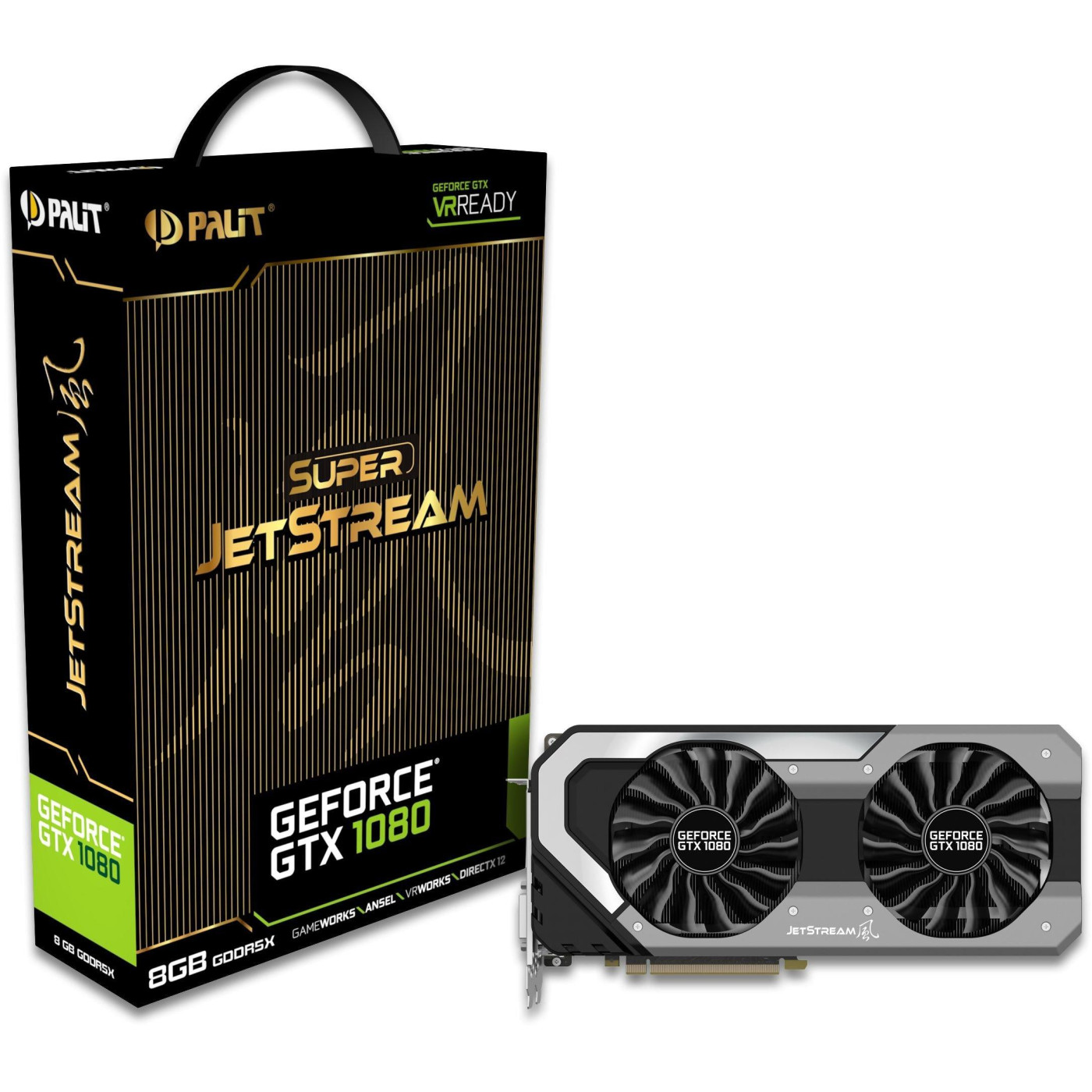 Видеокарта Palit GTX 1080 8Gb Super JetStream (NEB1080S15P2-1040J) (GDDR5X, 256 bit, PCI-E 3.0 x16) Б/у