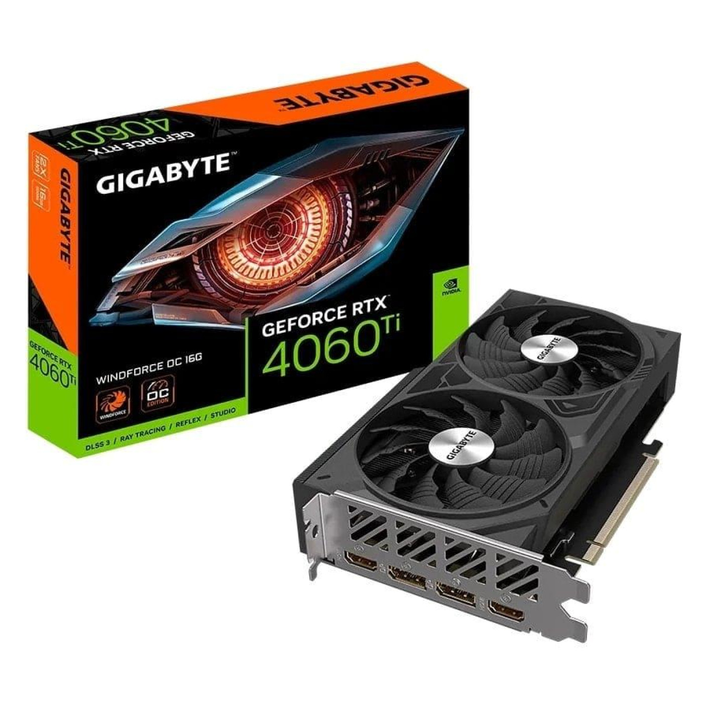 Відеокарта Gigabyte RTX 4060 Ti 16Gb WINDFORCE OC (GV-N406TWF2OC-16GD) (GDDR6, 128 bit, PCI-E v4.0) Б/в