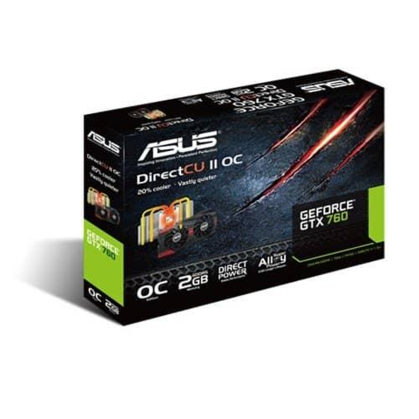 Видеокарта ASUS GTX 760 2Gb DirectCU II OC (same 750Ti) (GTX760-DC2OC-2GD5) (GDDR5, 256 bit, PCI-E 3.0 x16) Б/у