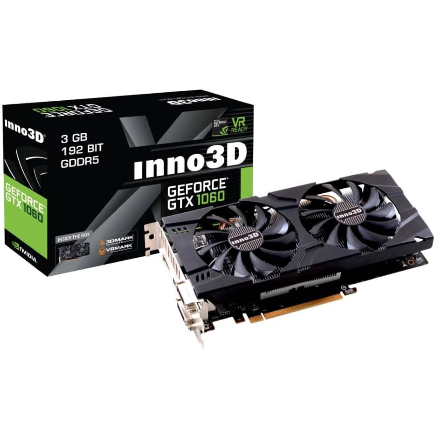 Відеокарта Inno3D GTX 1060 3Gb (N106F-2SDN-L5GS) (GDDR5, 192 bit, PCI-E v3.0) Б/в