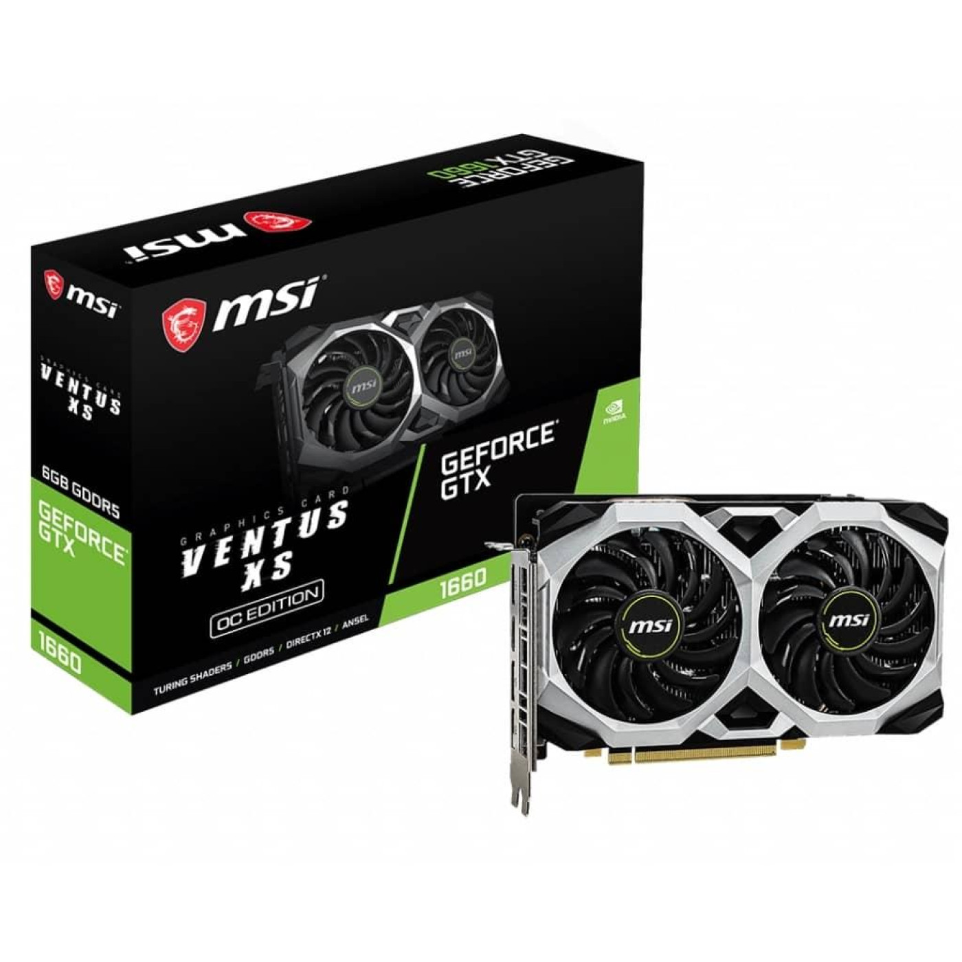Відеокарта MSI GTX 1660 6Gb Ventus XS OC V1 (GTX 1660 VENTUS XS 6G OC V1) (GDDR6, 192 bit, PCI-E 3.0 x16) Б/в