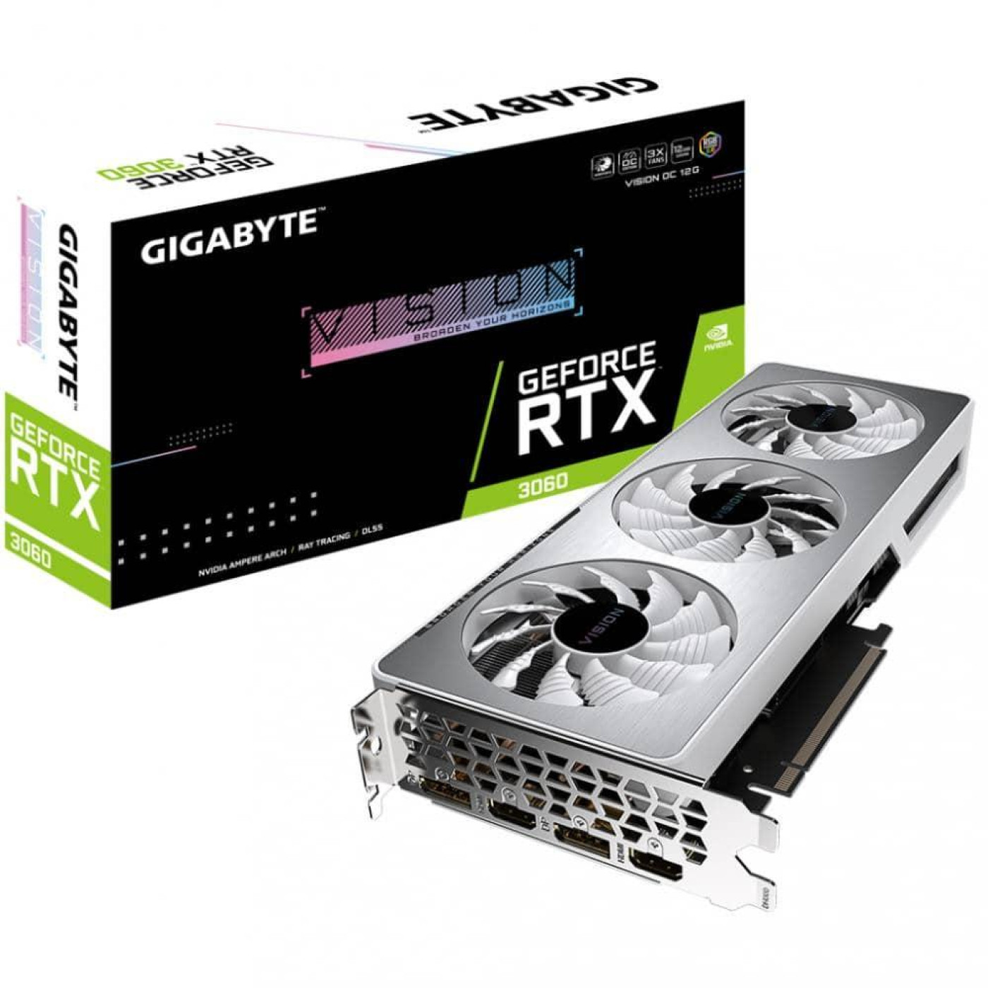 Видеокарта Gigabyte RTX 3060 12Gb Vision OC LHR (GV-N3060VISION OC-12GD rev.2.0) (GDDR6, 192 bit, PCI-E 4.0 x16)