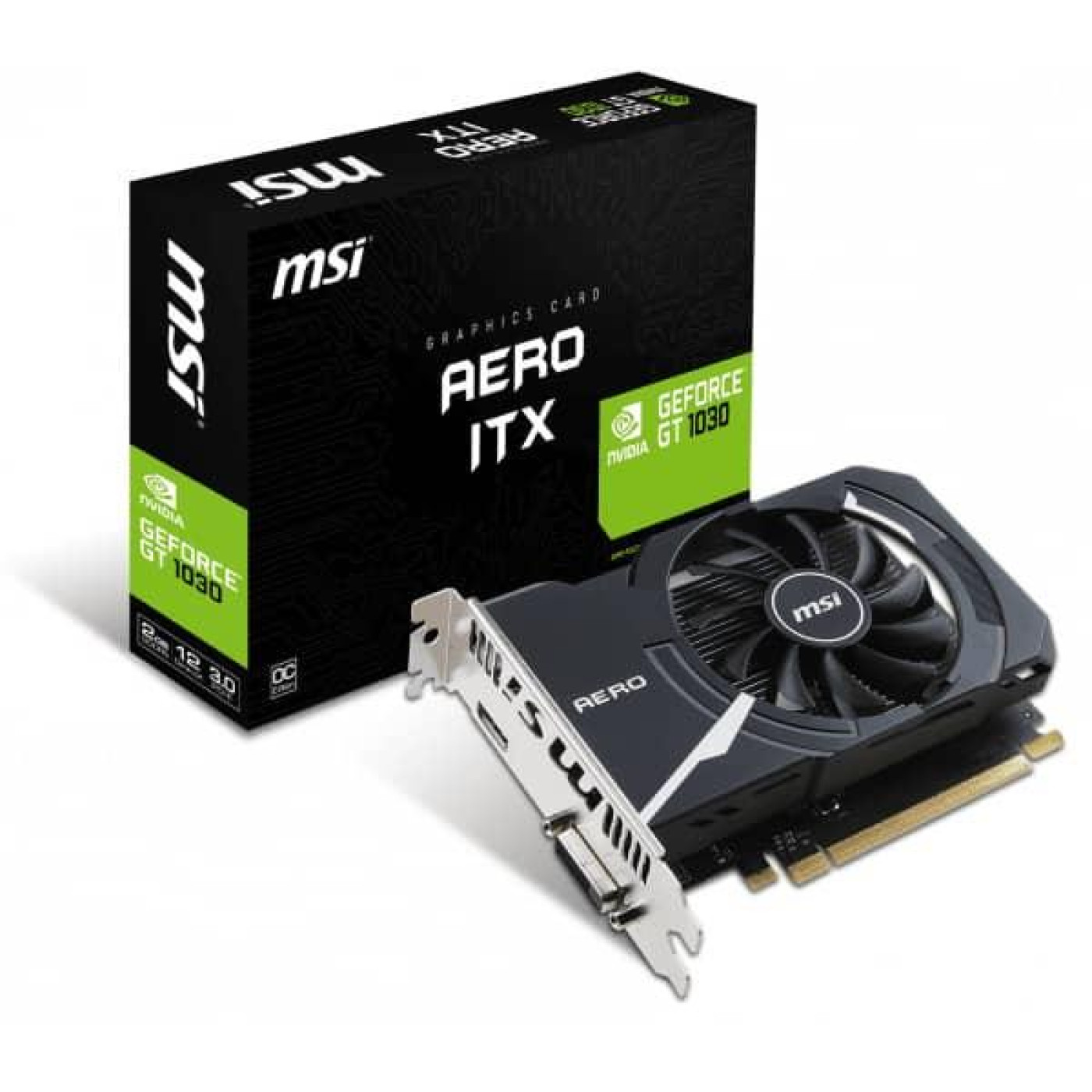 Видеокарта MSI GT 1030 2GB Aero ITX (GeForce GT 1030 AERO ITX 2G OC) (GT 1030 AERO ITX 2G OC) (GDDR5, 64 bit, PCI-E 3.0 x16) Б/у