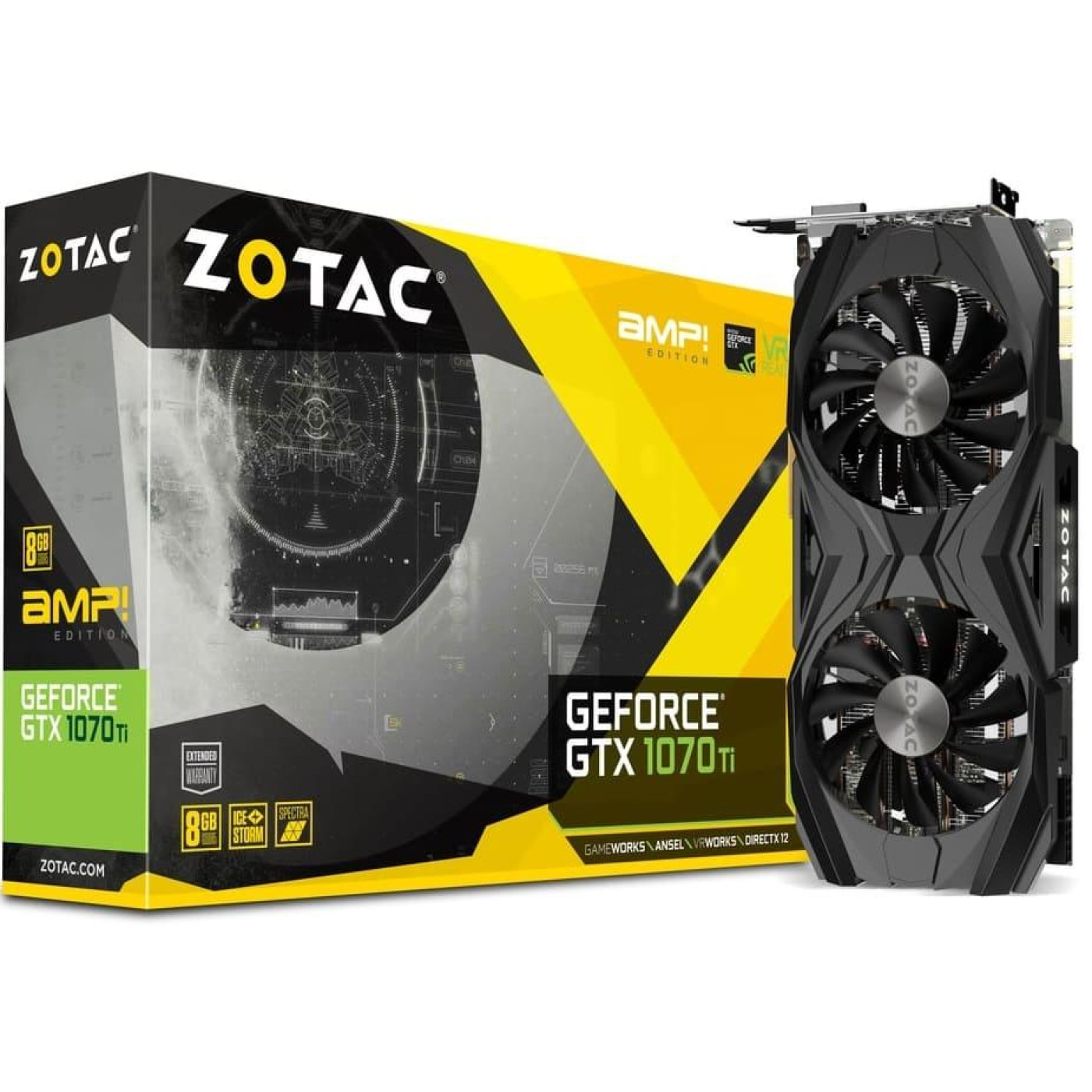 Відеокарта Zotac GTX 1070Ti 8Gb AMP Edition (ZT-P10710C-10P) (GDDR5, 256 bit, PCI-E v3.0) Б/в