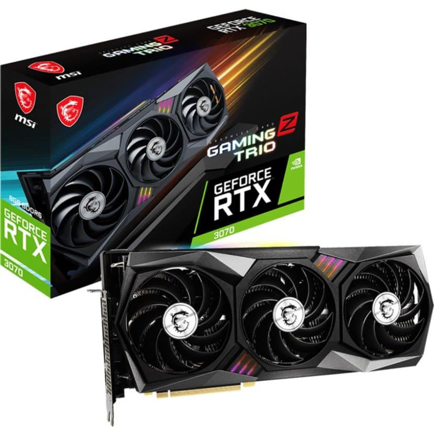 Видеокарта MSI RTX 3070 8Gb Gaming Z Trio LHR (RTX 3070 GAMING Z TRIO 8G LHR) (GDDR6, 256 bit, PCI-E v4.0 x16) Б/у