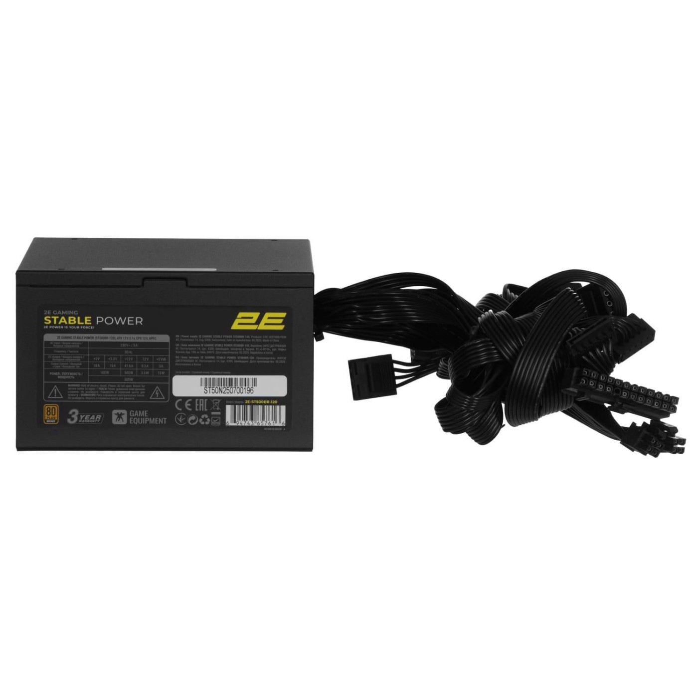 Блок живлення 2E GAMING Stable Power 500W ATX 3.1 80+ Bronze (2E-ST500BR-120)