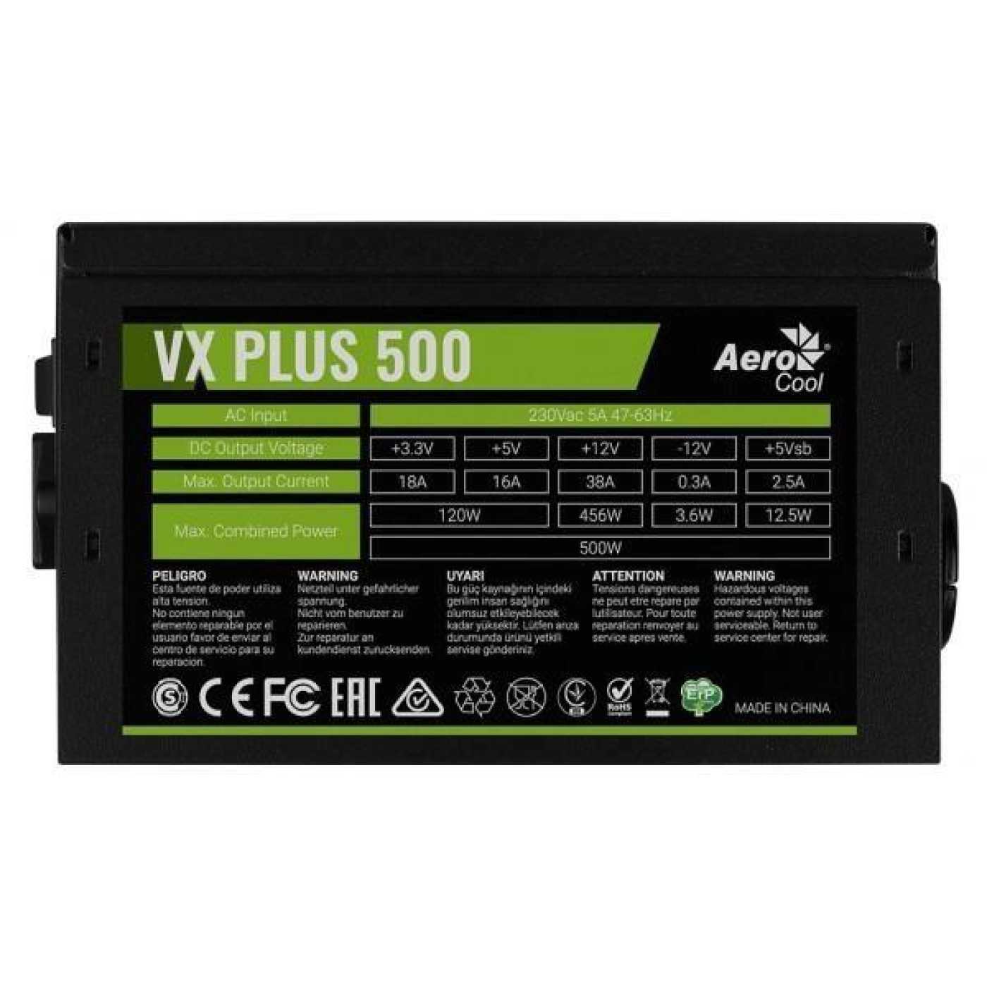 Блок живлення Aerocool VX Plus 500 500W (ACPN-VS50NEY.11) Black Б/в