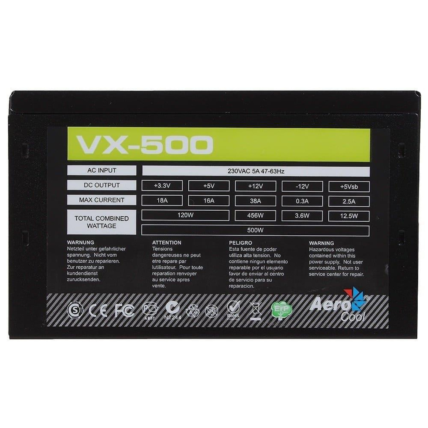 Блок живлення Aerocool 500W (VX-500) Black Б/в