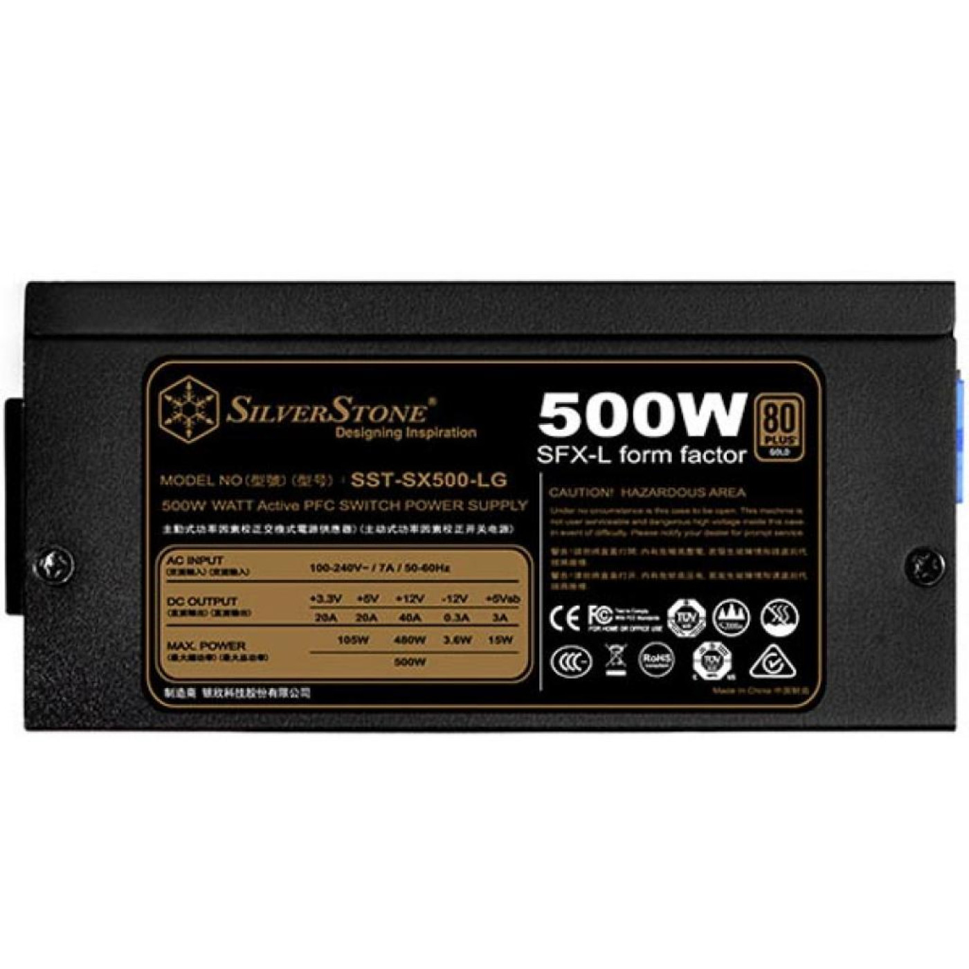 Блок питания SilverStone 500W 80+ Gold (SST-SX500-LG) Black