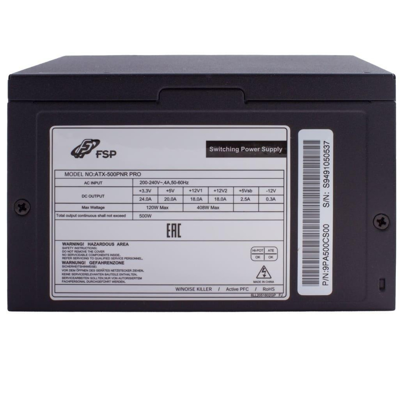 Блок живлення FSP 500W (TX-500PNR PRO) (ATX-500PNR PRO) Black
