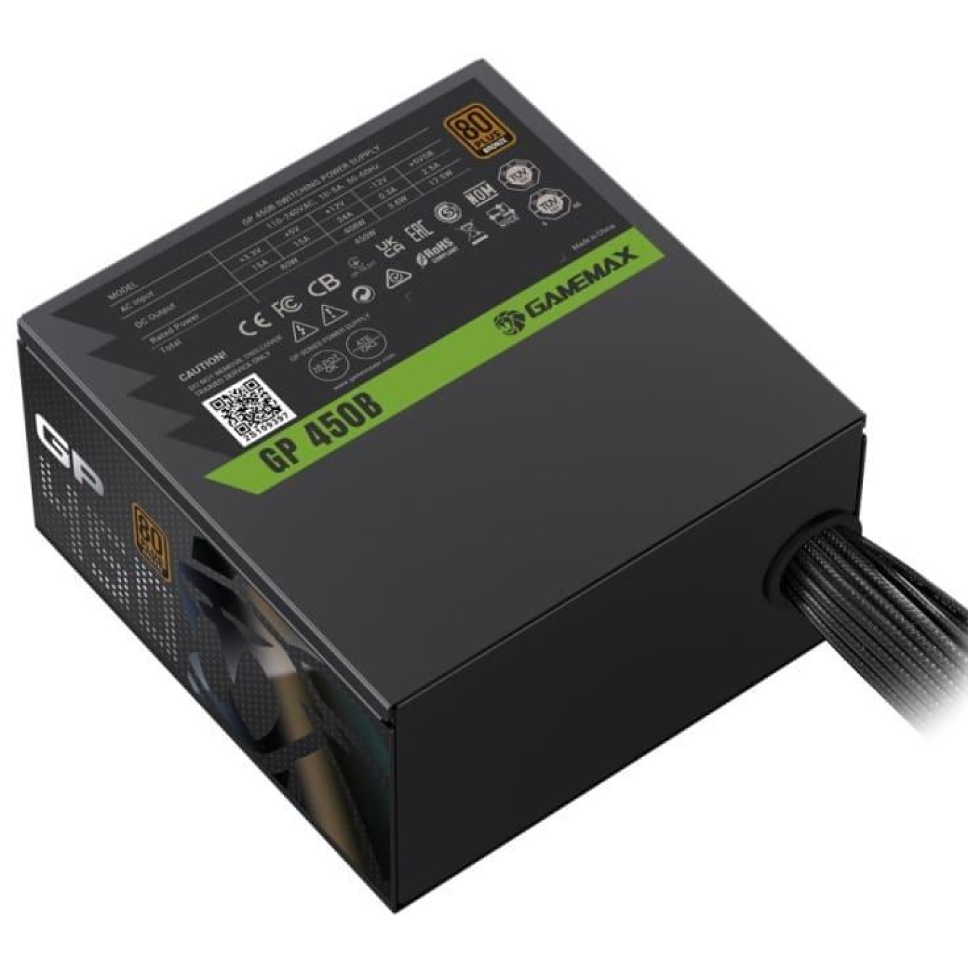 Блок живлення GameMax GP 450B 450W 80+ Bronze (GP 450B) Black