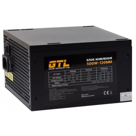 Блок живлення GTL 500W Gaming Star 80+ (GTLGS500BK) Black