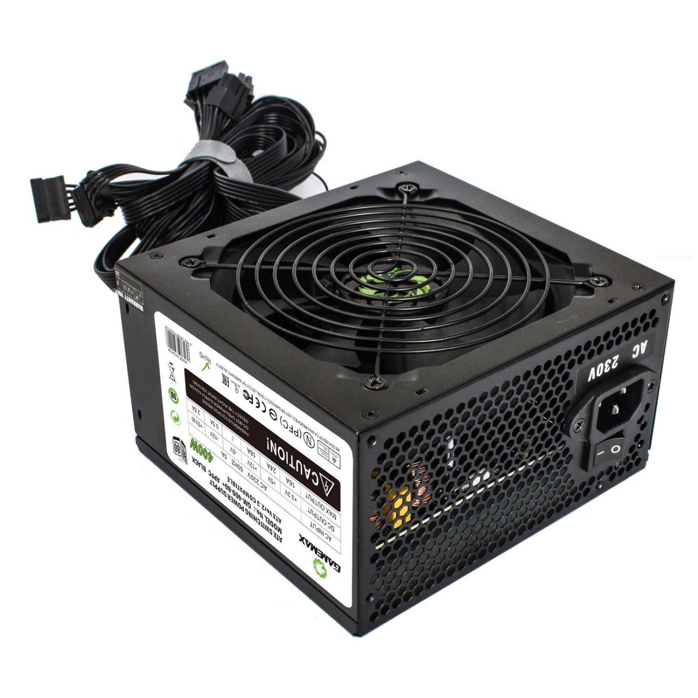 Блок живлення GameMax 400W (GM-400-80+APFC Black)