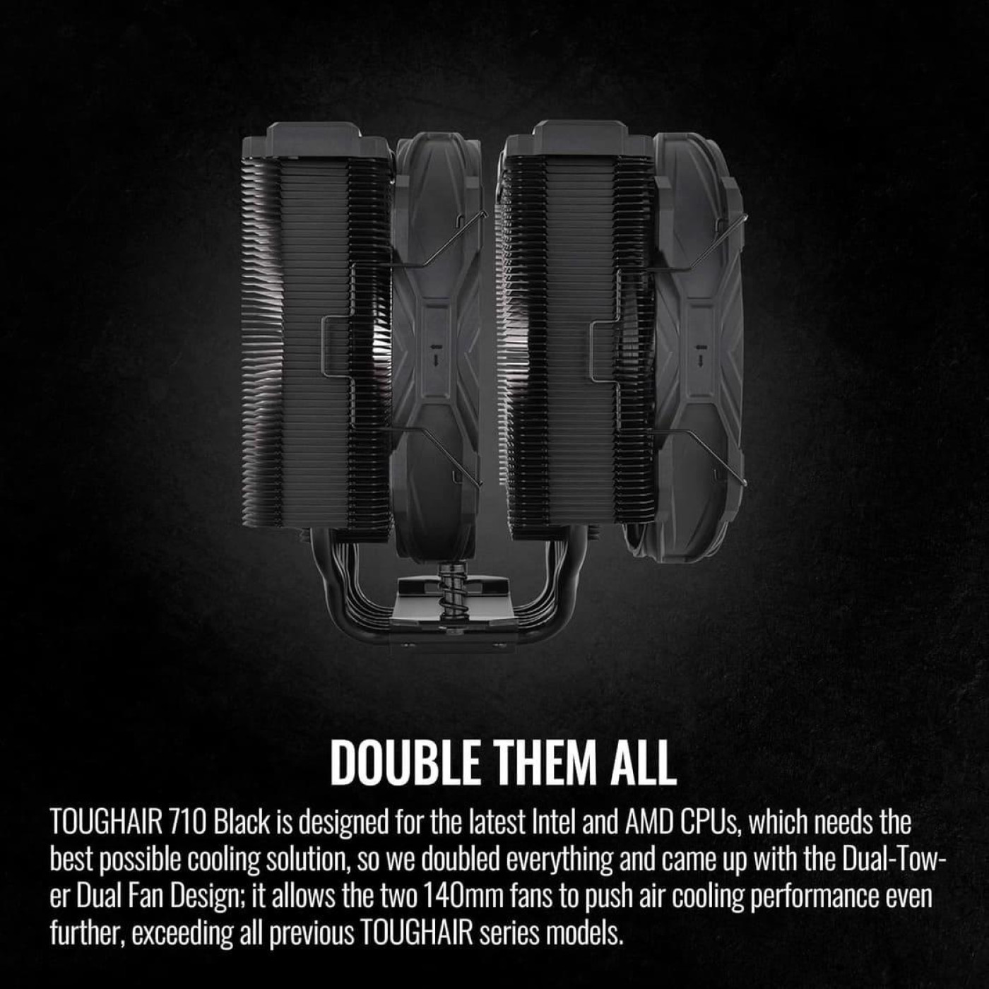 Кулер для процессора Thermaltake TOUGHAIR 710 Black (CL-P117-CA14BL-A) (7 CL-P117-CA14BL-A)
