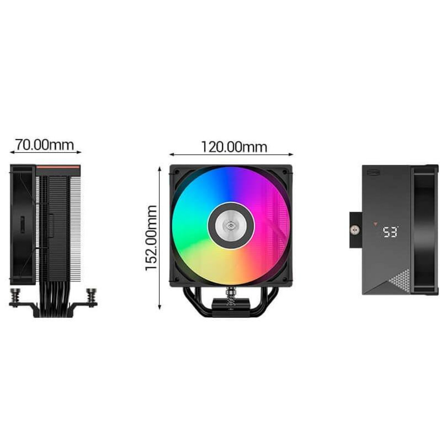 Кулер для процессора PcCooler RT500 Digital ARGB BK (RT500 Digital ARGB BK)