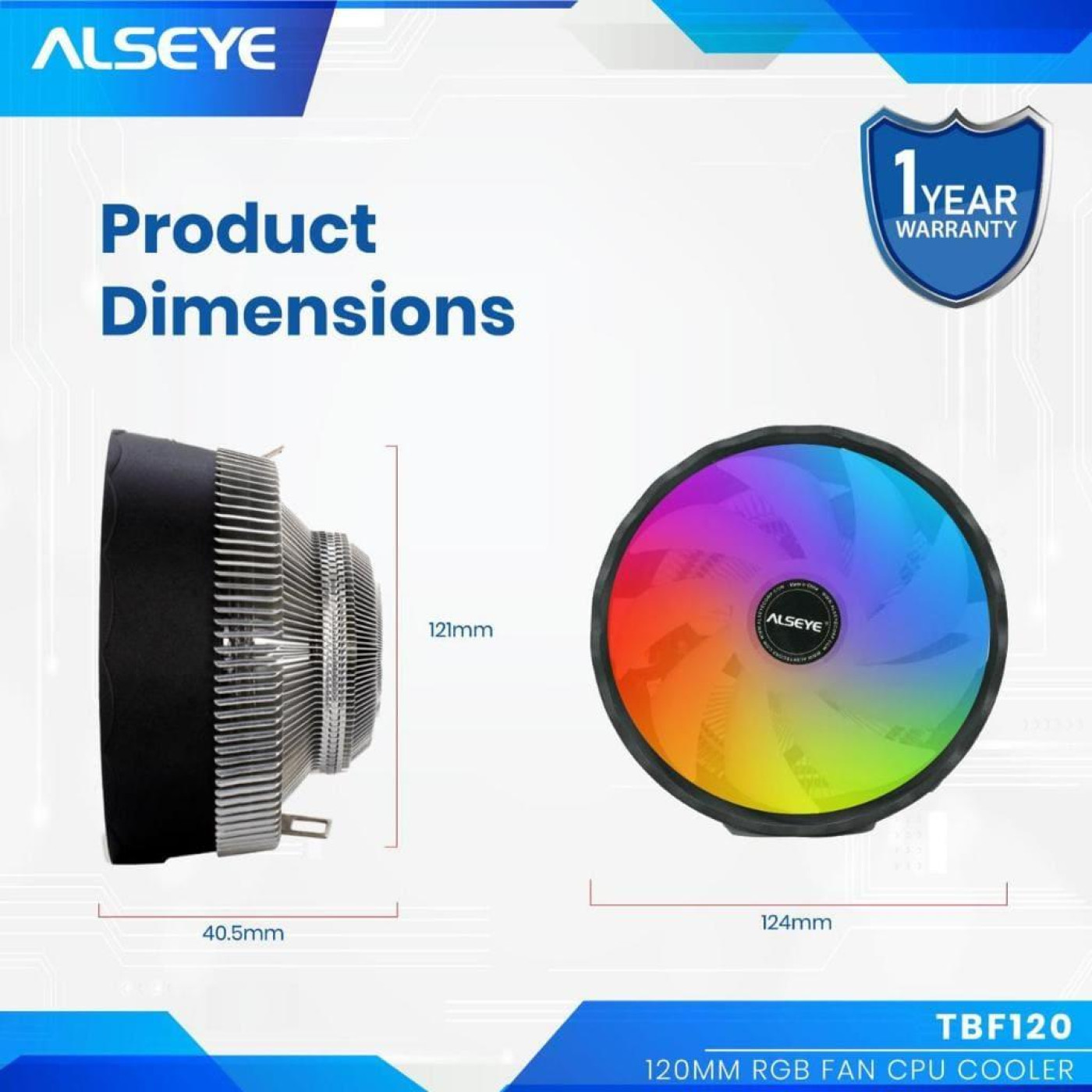 Кулер для процесора Alseye TBF-120 (AS.01.07.0221)
