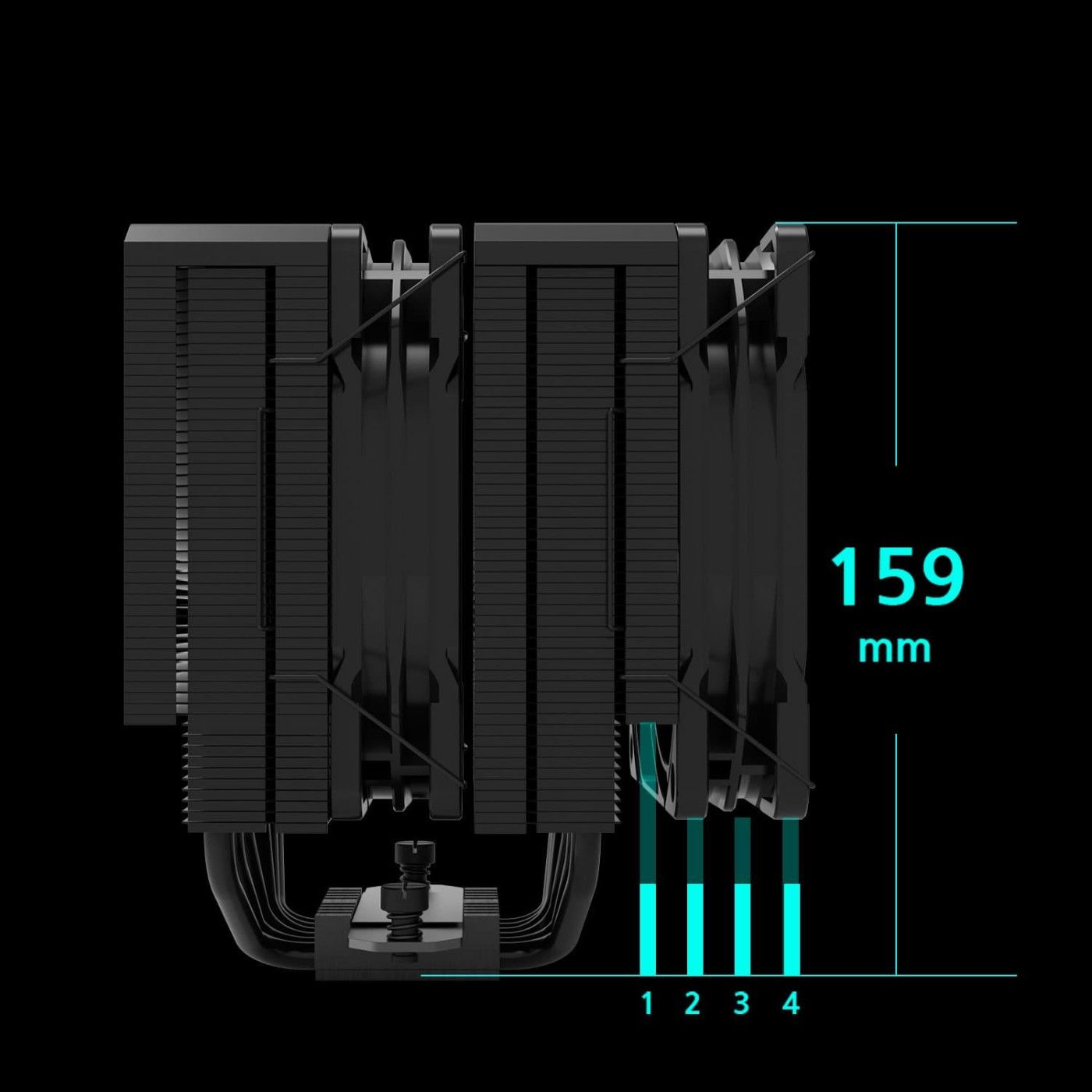 Кулер для процессора Zalman CNPS14X DUO, LGA1700, 1200, 115x, AM5, AM4, AM3, 4pin, PWM, TDP270W, чорний (CNPS14XDUOBLACK)