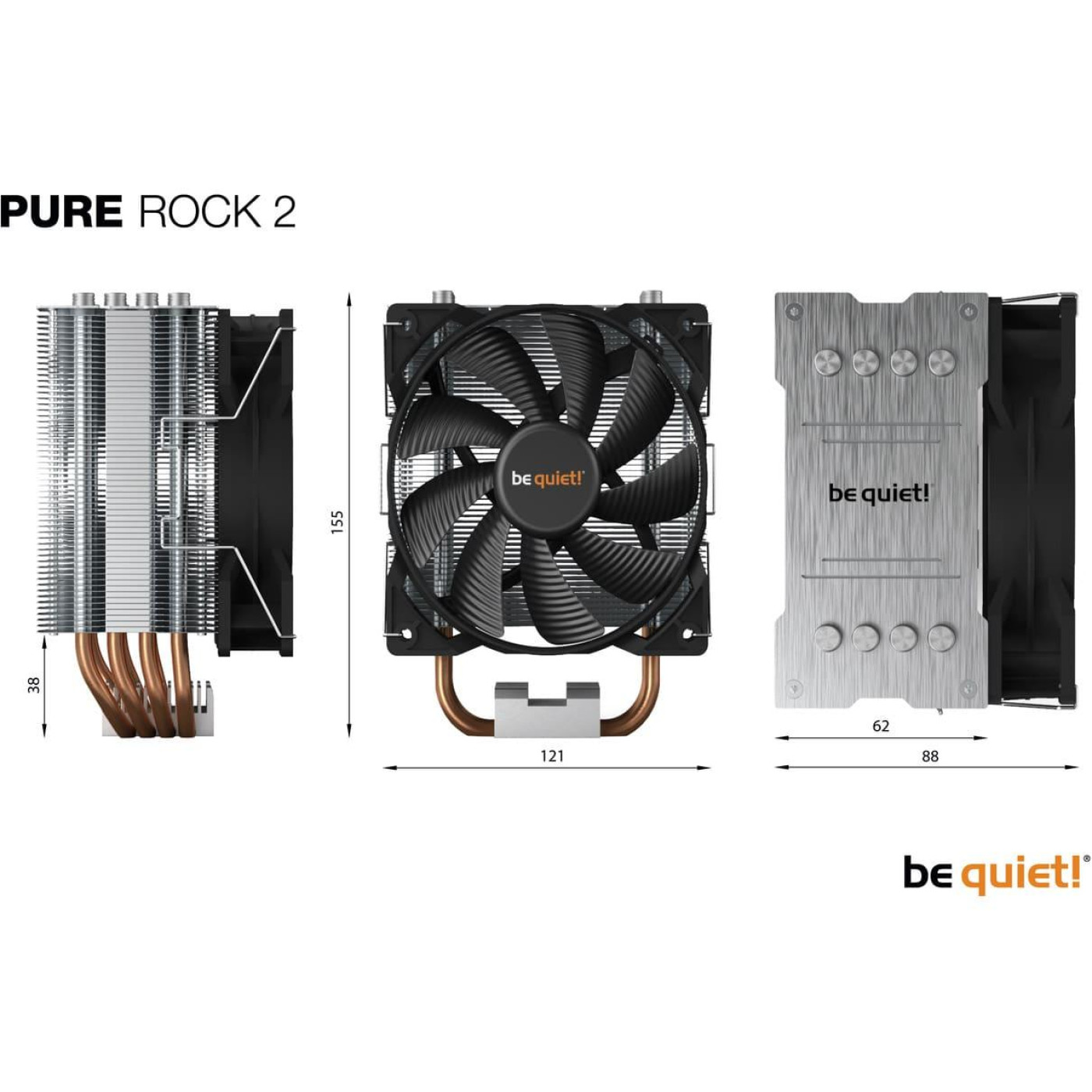 Кулер для процессора be quiet! Pure Rock 2 (BK006) only amd Б/у,U1