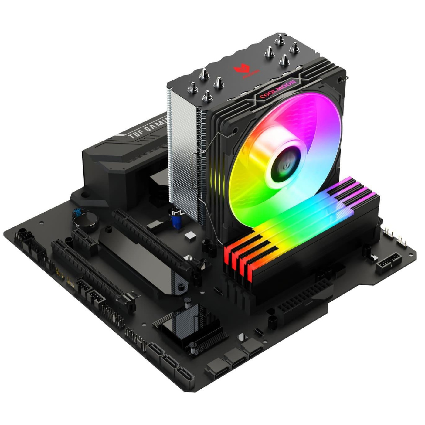 Кулер для процессора Coolmoon Aosor AS400 BLACK (AS400 BLACK)