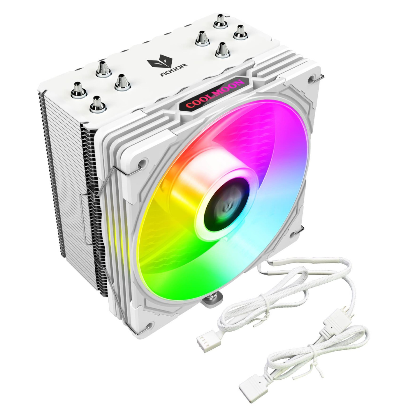 Кулер для процессора Coolmoon Aosor AS400 WHITE (AS400 WHITE)