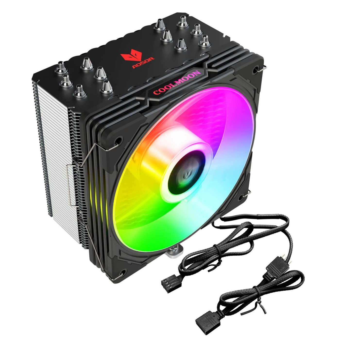 Кулер для процессора Coolmoon Aosor AS600 BLACK (AS600 BLACK)