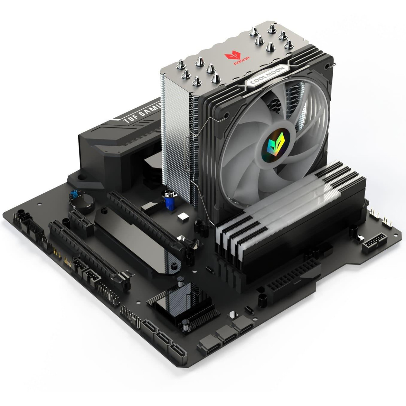 Кулер для процессора Coolmoon Aosor AS600 BLACK (AS600 BLACK)